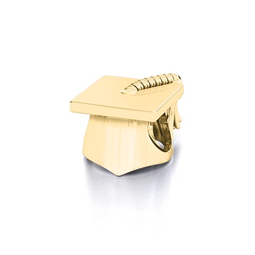 Graduation Cap Bracelet Charm – 10K Yellow Gold