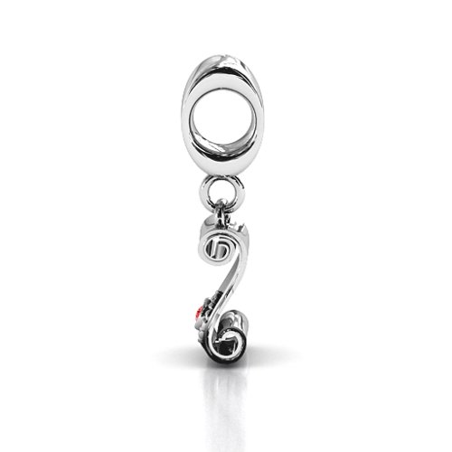 Proud Graduate Bracelet Charm – Sterling Silver with Garnet