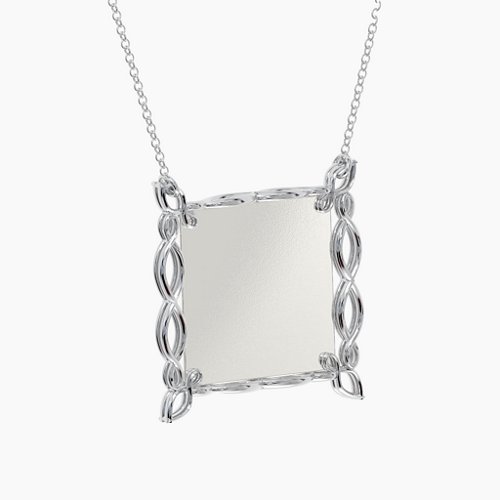 Square Infinity Photo Frame Necklace – Sterling Silver