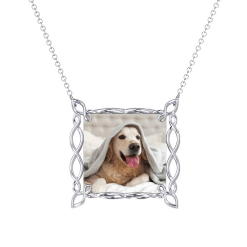 Square Infinity Photo Frame Necklace – Sterling Silver