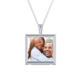 Classic Square Photo Frame Necklace