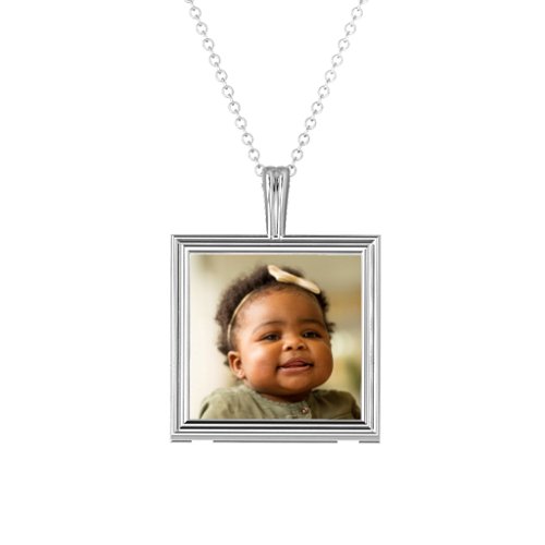 Classic Square Photo Frame Necklace