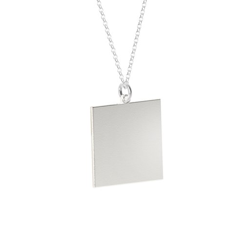 Square Frameless Photo Necklace – Sterling Silver