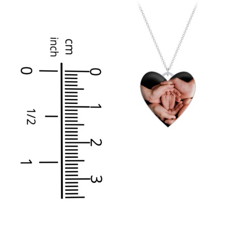 Photo Heart Pendant with Engravable Back – Sterling Silver