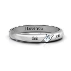 Women's Reveal Stone Grooved Ring