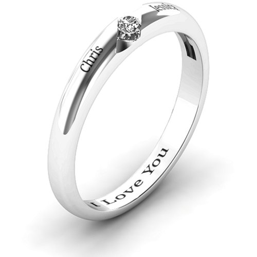 Women's Reveal Stone Grooved Ring