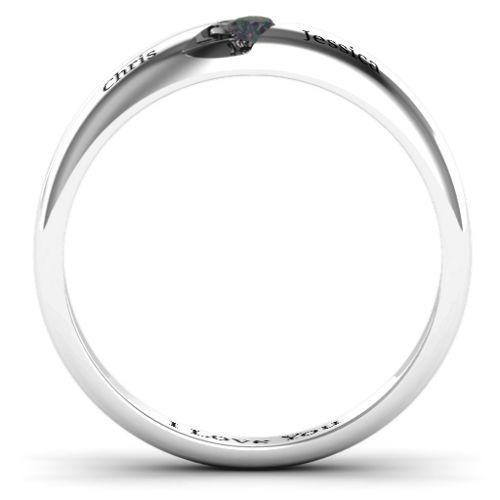 Women's Reveal Stone Grooved Ring