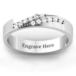 Women's Ridge Accent Diagonal Peak Ring