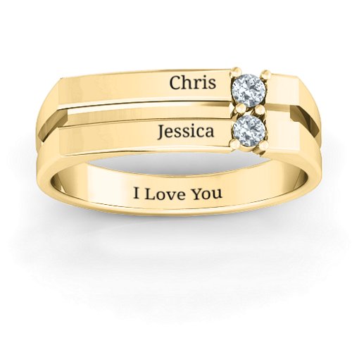 Women's Crevice Grooved Ring