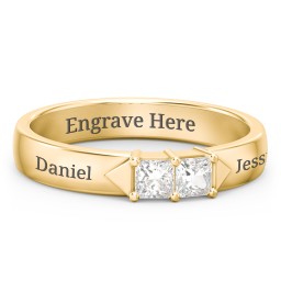 Timeless Romance Ring in 10K Solid Yellow Gold with Cubic Zirconia