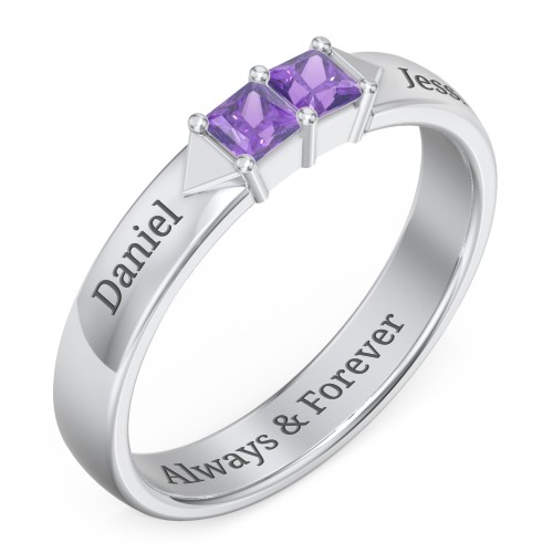 Timeless Romance Ring – Sterling Silver with Amethyst