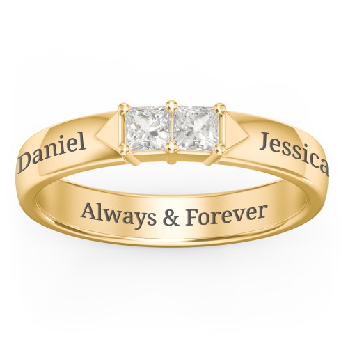 Timeless Romance Ring – 10K Yellow Gold with Cubic Zirconia