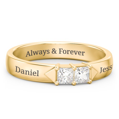 Timeless Romance Ring – 10K Yellow Gold with Cubic Zirconia