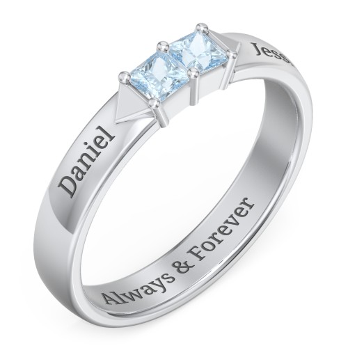 Timeless Romance Ring – Sterling Silver with Aquamarine