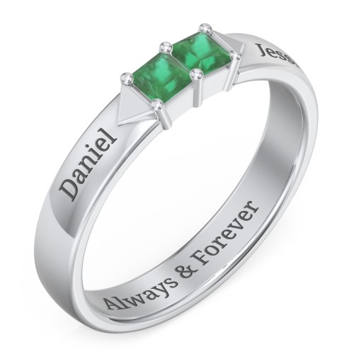 Timeless Romance Ring – Sterling Silver with Emerald