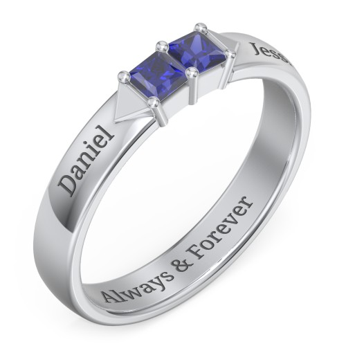 Timeless Romance Ring – Sterling Silver with Blue Sapphire