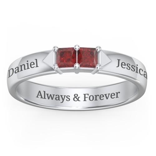 Timeless Romance Ring – Sterling Silver with Garnet