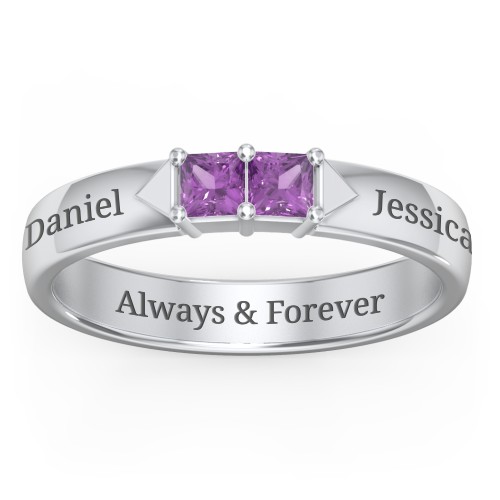 Timeless Romance Ring – Sterling Silver with Amethyst