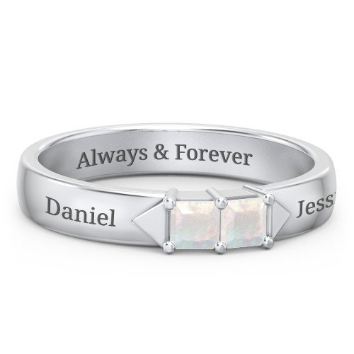 Timeless Romance Ring – Sterling Silver with Opal