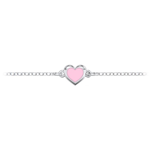 Heart Anklet with Cold Enamel – Sterling Silver