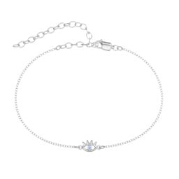 Evil Eye Anklet with Eyelashes