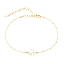 Hamsa Anklet with Accent Stone