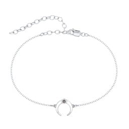 Crescent Horn Anklet with White Cold Enamel