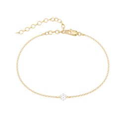 Flower Cluster Anklet in 18K Gold Plated Silver with White Premium Zirconia