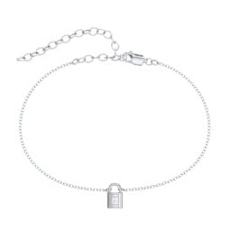 Padlock Anklet with Accent Stone