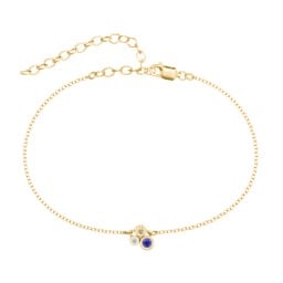 Cluster Bezel Set Stone Anklet