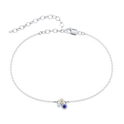 Cluster Bezel Set Stone Anklet
