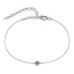 Bezel-Set Round Stone Station Anklet