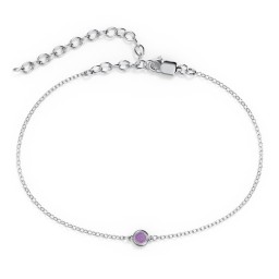 Bezel-Set Round Stone Station Anklet