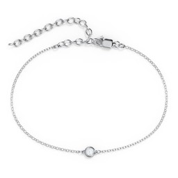 Bezel-Set Round Stone Station Anklet