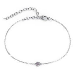 Bezel-Set Round Stone Station Anklet