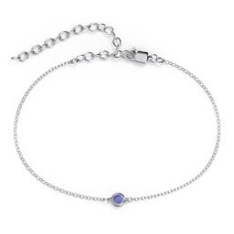 Bezel-Set Round Stone Station Anklet