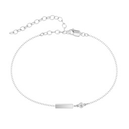 Petite Bar Anklet with Bezel Set Stone