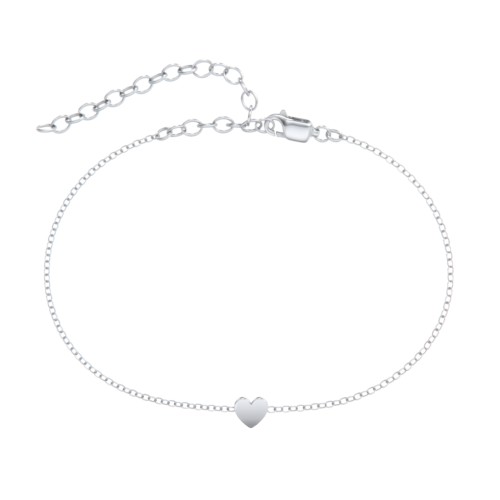 Petite Heart Anklet – Sterling Silver