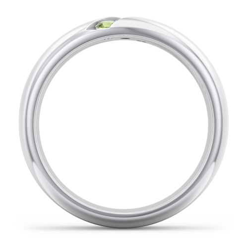 Men's Triple Stone Grooved Ring