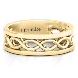 Men's Diadem Infinity Ring in 10K Solid Yellow Gold