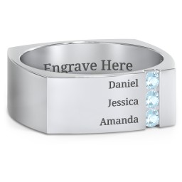 Men's Cache Square-shaped Gemstone Ring