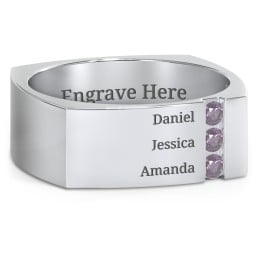 Men's Cache Square-shaped Gemstone Ring