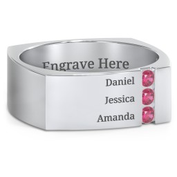 Men's Cache Square-shaped Gemstone Ring