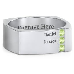 Men's Cache Square-shaped Gemstone Ring
