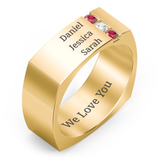 Men's Cache Square-shaped Gemstone Ring