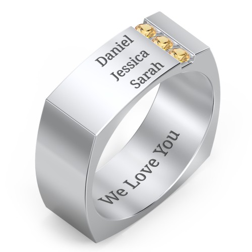 Men's Cache Square-shaped Gemstone Ring