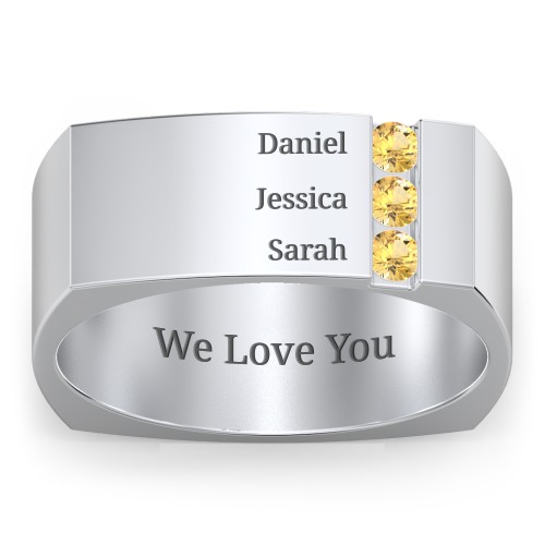 Men's Cache Square-shaped Gemstone Ring