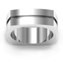 Men's Fissure Grooved Square-shaped Ring