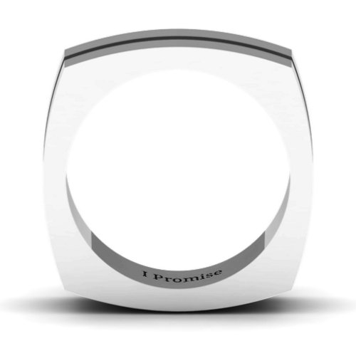 Men's Fissure Grooved Square-shaped Ring