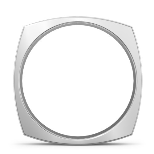 Men's Stria Grooved Square-shaped Ring – Sterling Silver